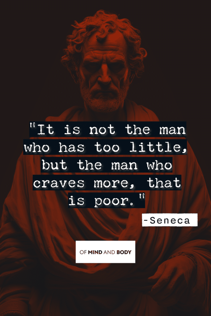 Stoic Quotes on Control - It is not the man who has too little, but the man who craves more, that is poor.
