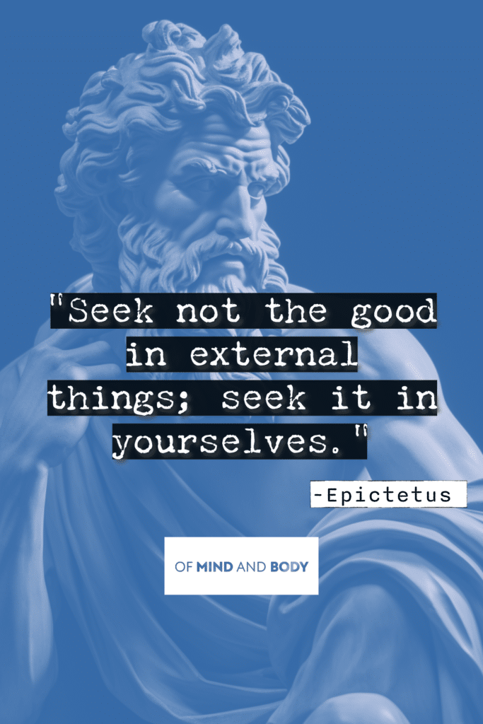 Stoic Quotes on Control - Seek not the good in external things; seek it in yourselves