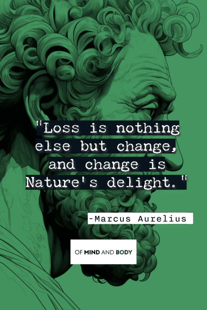 Stoic Quotes on Life - Loss is nothing else but change, and change is Nature's delight.