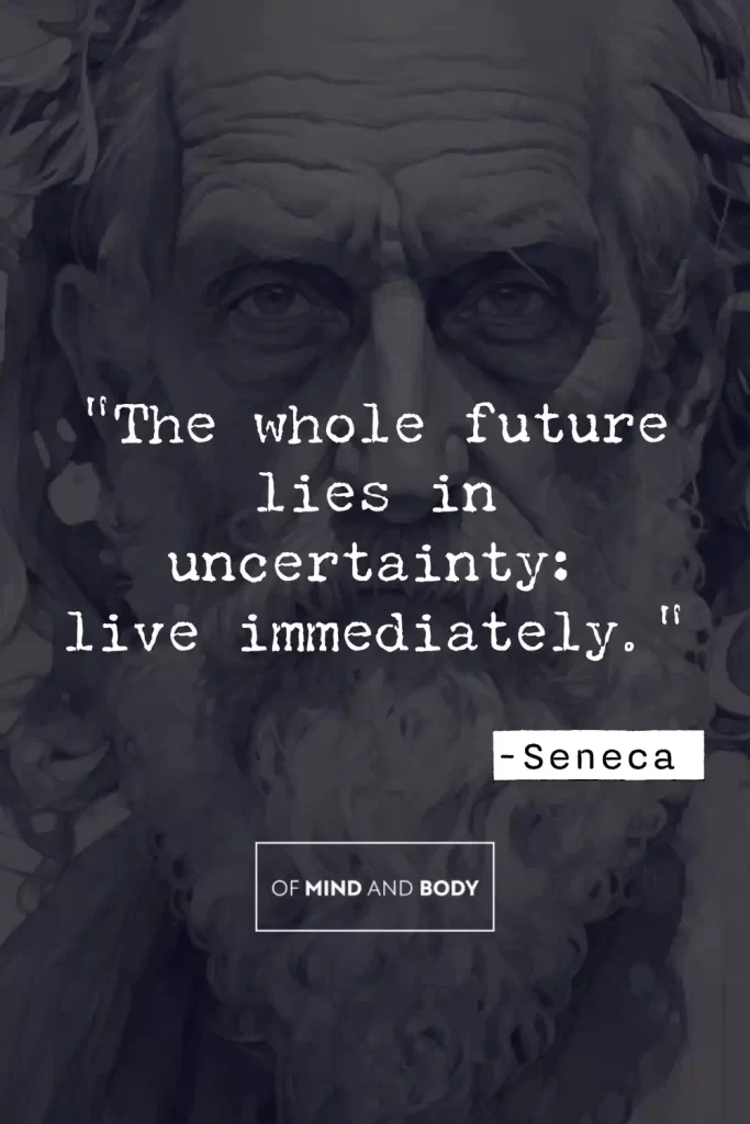 Stoic Quotes on Self Love - The whole future lies in uncertainty: live immediately.